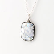 Side View Roman Glass Rectangle Necklace 15395