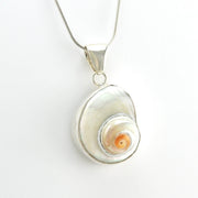 Side View Silver Cinnerus Shell Pendant