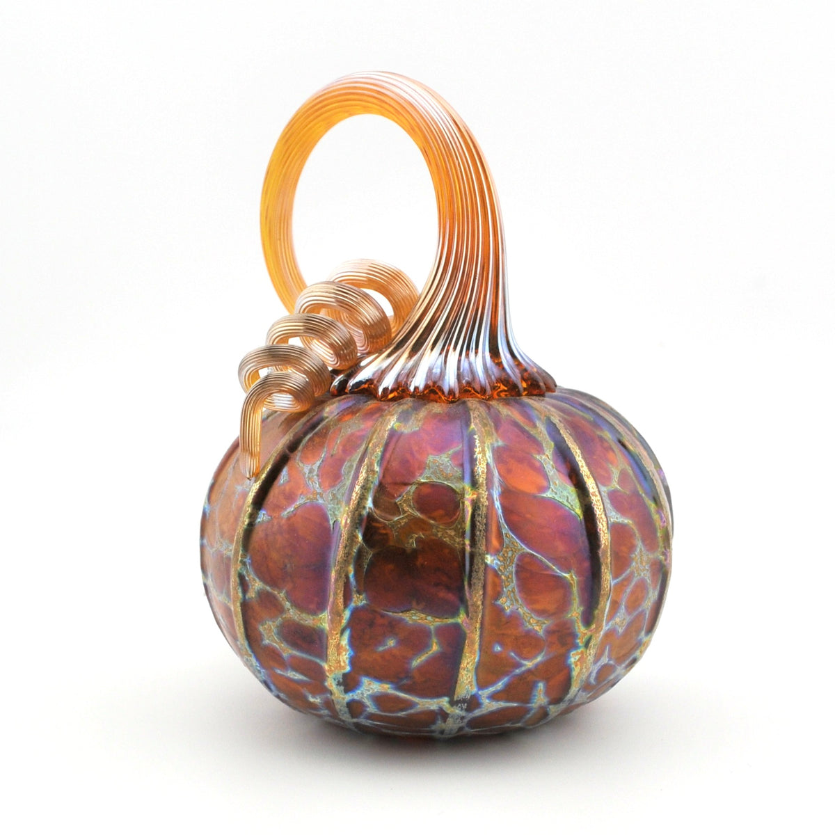 Side View Tiny Harvest Glass Pumpkin