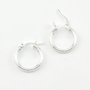 Silver 2x15mm Hinged Hoop Earring