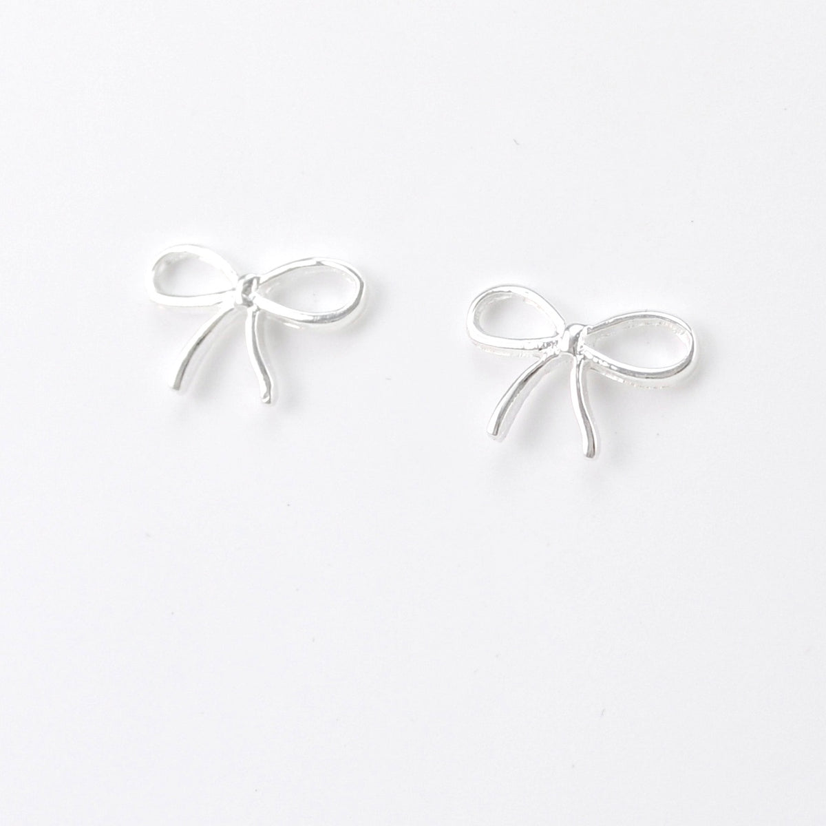 Silver Bow Post Earrings