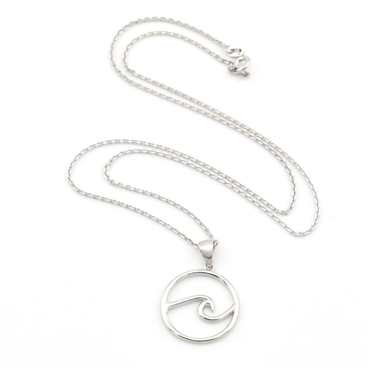 Silver Circle Wave Necklace