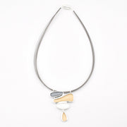 Silver Gold Organic Shaped Pendant Necklace
