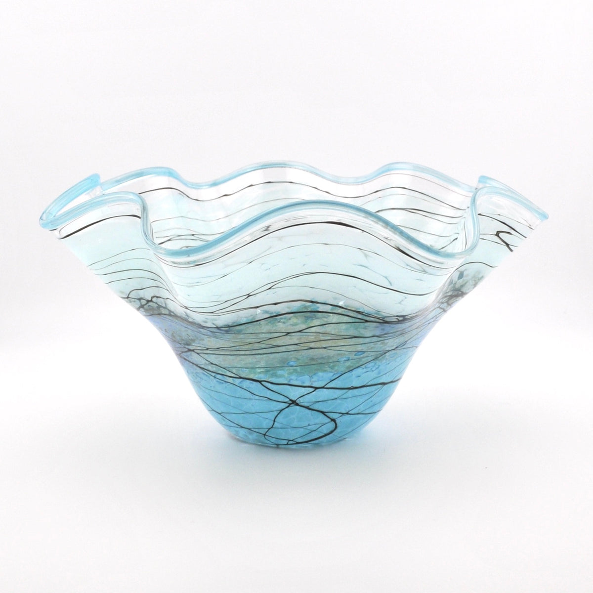 Silver Green Lightning Fluted Bowl