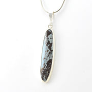 Sterling Silver Aztec Lapis Long Oval Pendant