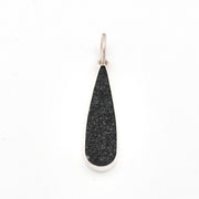 Sterling Silver Black Druzy Agate Tear Pendant