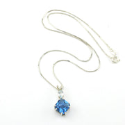 Tibetan Blue Obsidian with Aquamarine Necklace