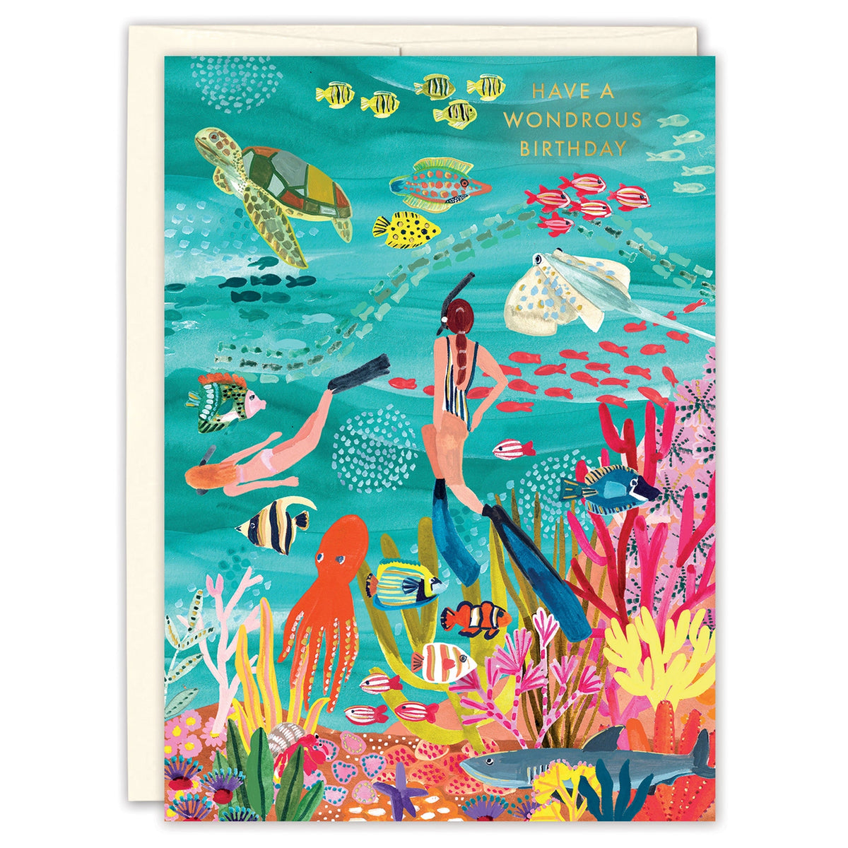 Under the Sea Birthday Card on white background