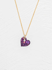 Vintage Burgundy Budding Heart Pendant Necklace