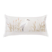 White Egret Lumbar Indoor Pillow