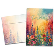 Greeting card with floral design and 'To My Daughter' text on a white background