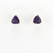 Sterling Silver Amethyst 8mm Trillion Post Earrings