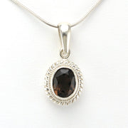 Alt View Sterling Silver Smoky Quartz 8x10mm Oval Pendant