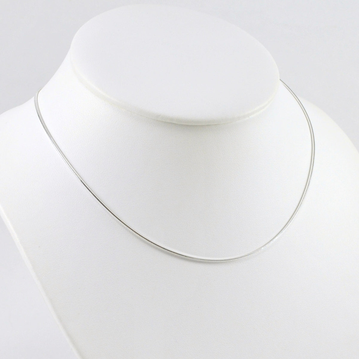 Side View Sterling Silver 16 Inch Diamond Cut Octagonal Snake Chain
