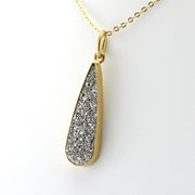 Alchemía Platinum Druzy Agate Tear Pendant