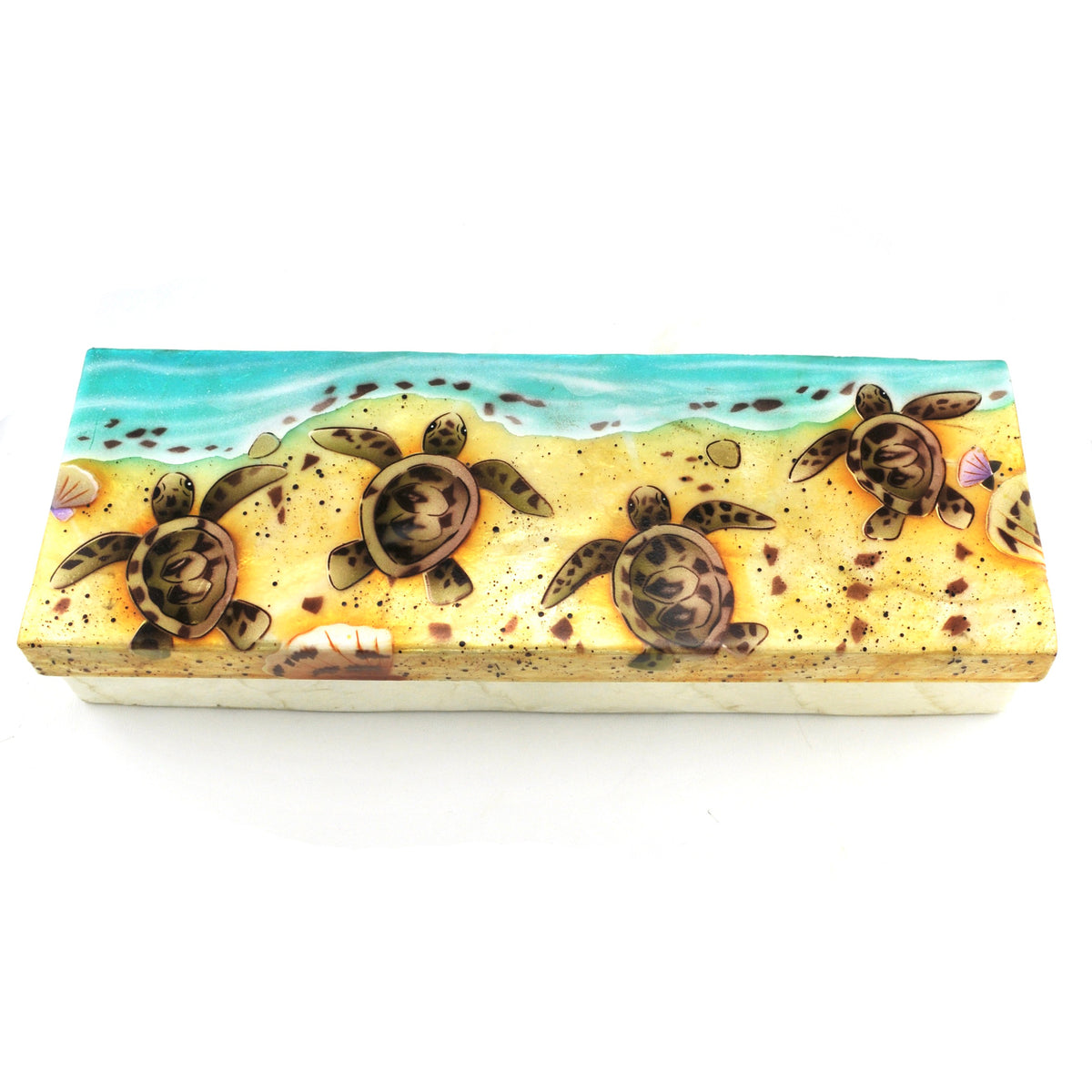 Baby Sea Turtles Long Capiz Box