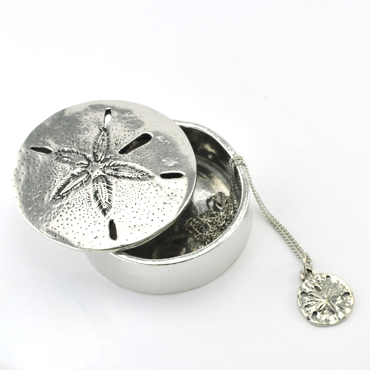 Handcrafted Pewter Sand Dollar Wish Box