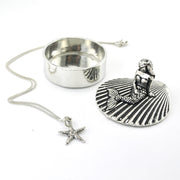 Alt View Handcrafted Pewter Mermaid on Shell Box
