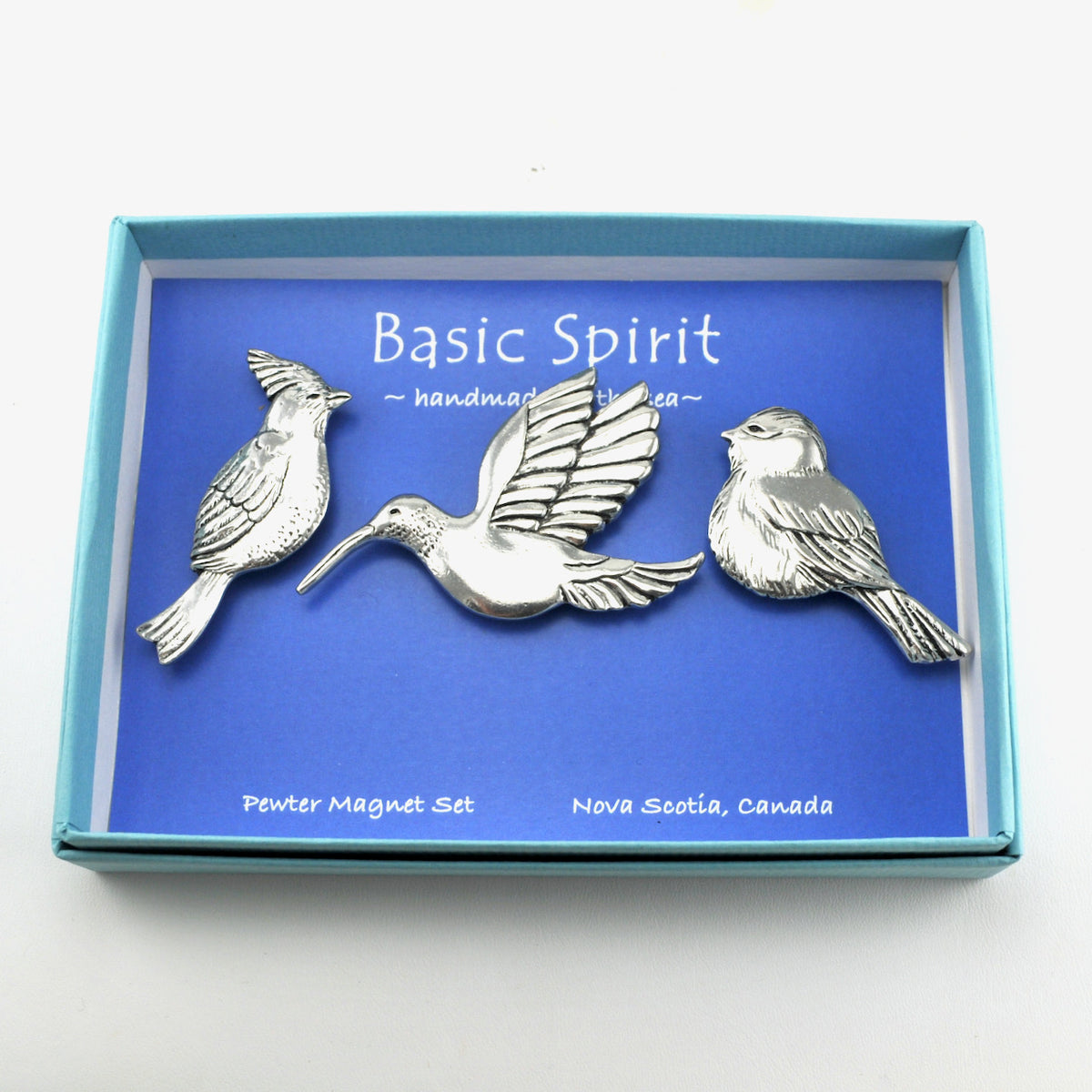Pewter Birds Magnet Set