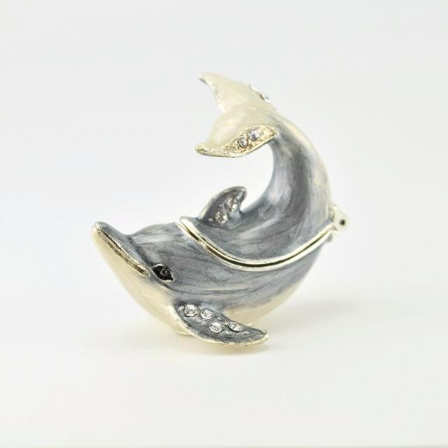 Adorable Dolphin Enamel Crystal Miniature Box