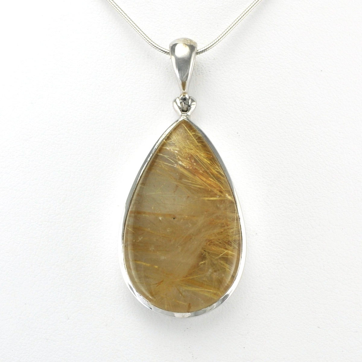 Alt View Sterling Silver Rutilated Quartz Tear Pendant