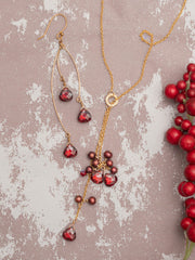 Alt View Cranberry Gala Lariat Necklace