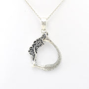 Alt View Sterling Silver Mermaid Teardrop Necklace 