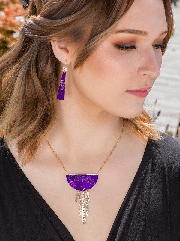 Alt View Plum Tula Earrings