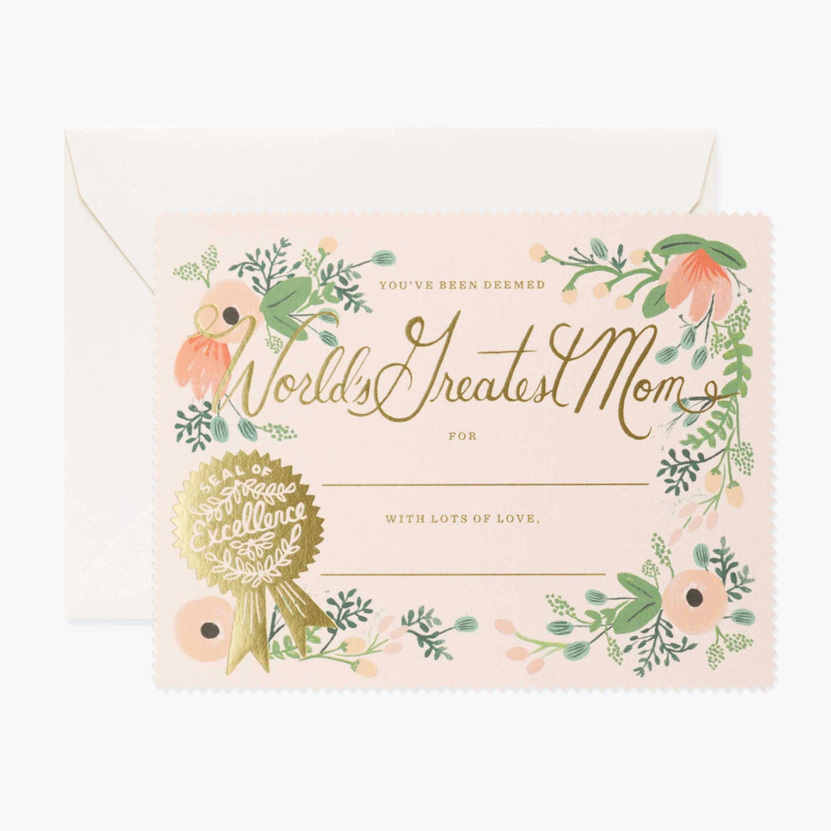 Greatest Mom Certificate Greeting Card