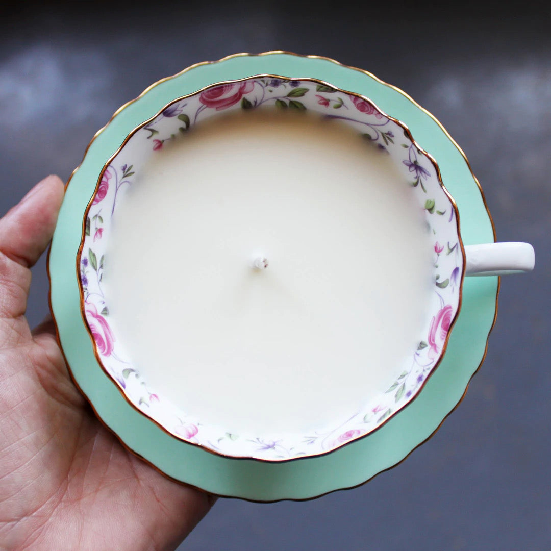 Alt View Honeysuckle Teacup Candle