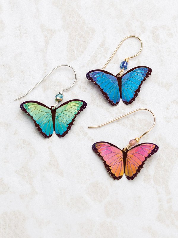 Alt View Island Green Bella Butterfly Earrings