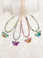 Alt View Living Coral Bella Butterfly Beaded Necklace