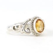 Alt View Silver Citrine 5x7mm Oval Ring
