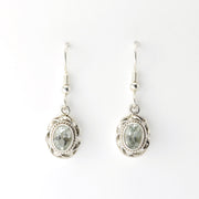 ALt View Silver Prasiolite 5x7mm Oval Dangle Earrings