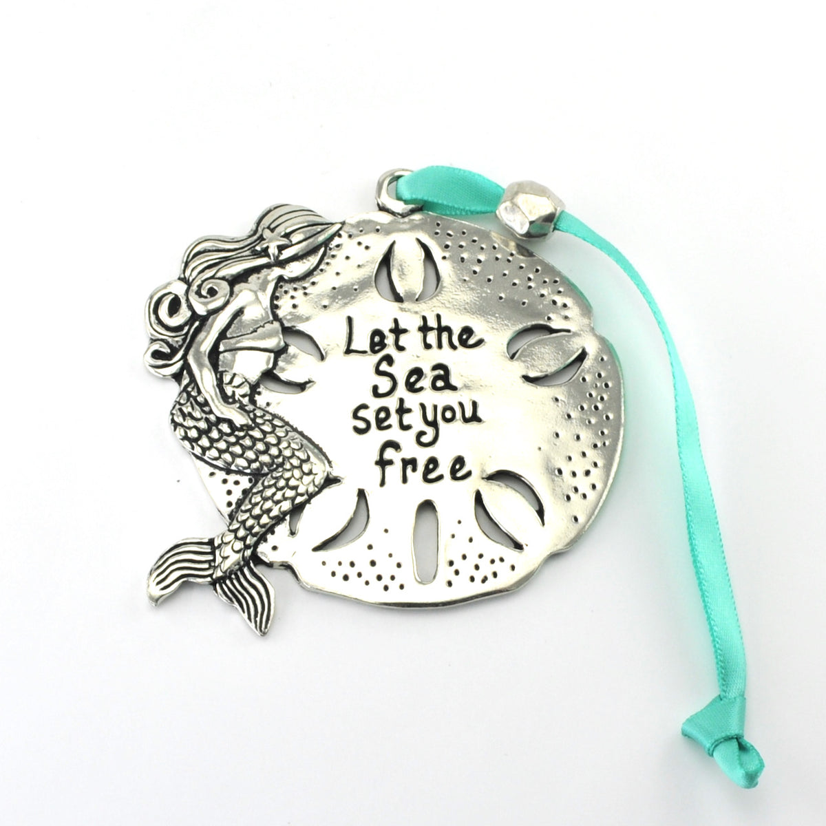 Pewter Mermaid Sanddollar Ornament