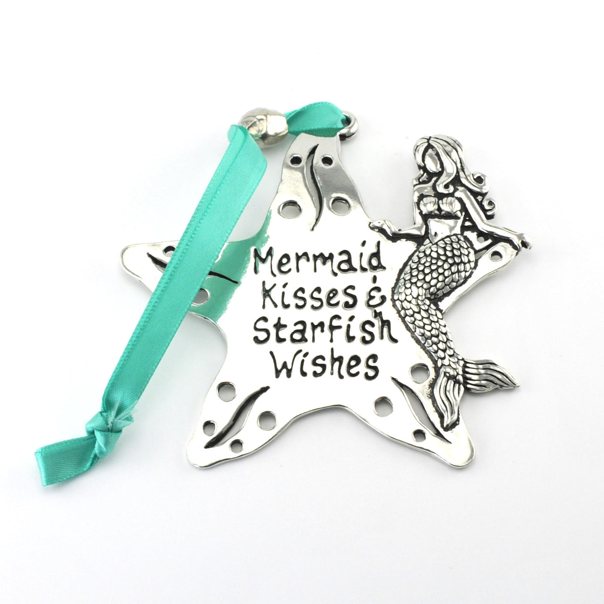 Pewter Mermaid Starfish Ornament