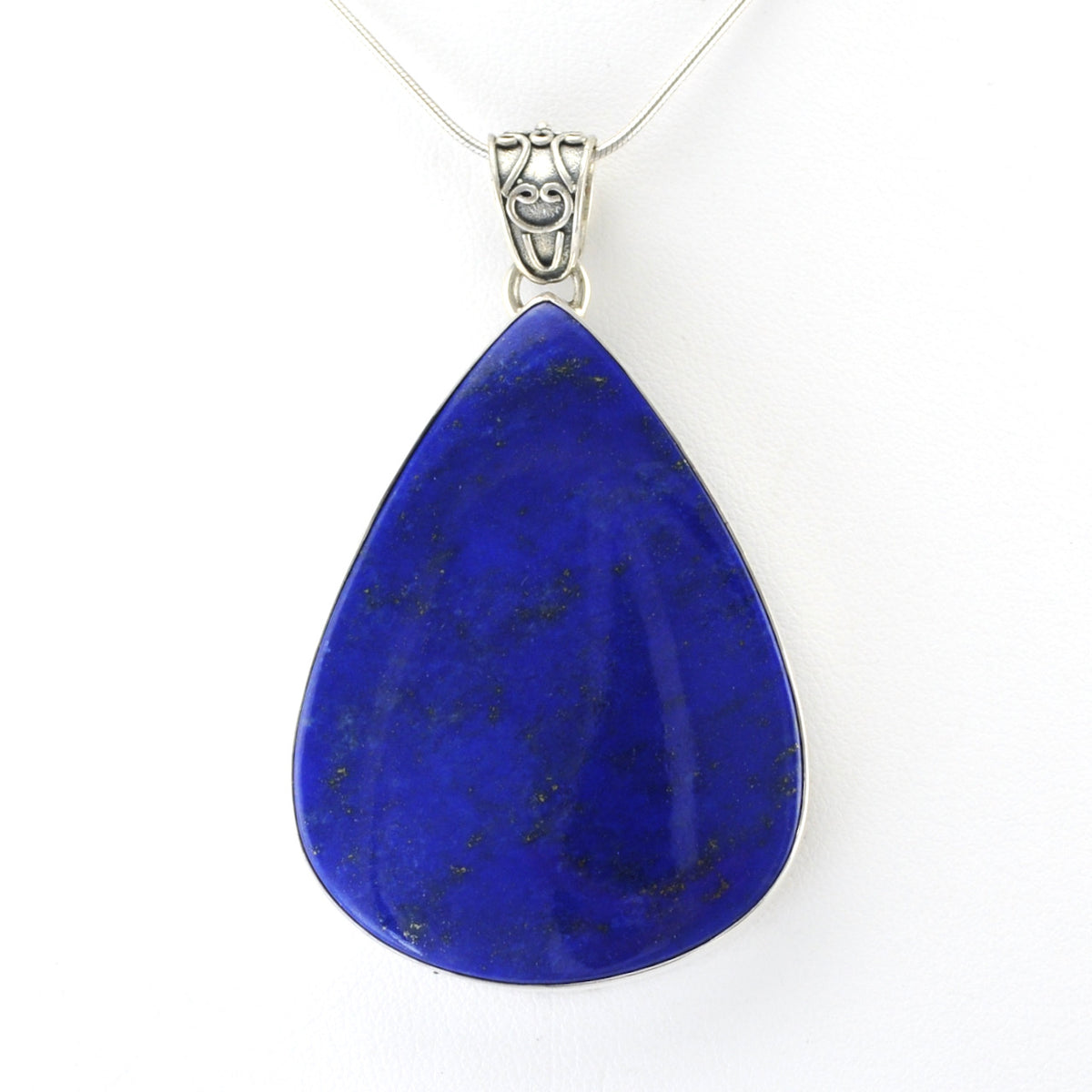 Alt View Silver Lapis Large Tear Pendant