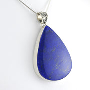 Side View Silver Lapis Large Tear Pendant