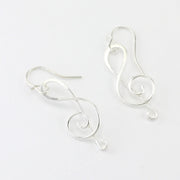 Sterling Silver Treble Clef Dangle Earrings