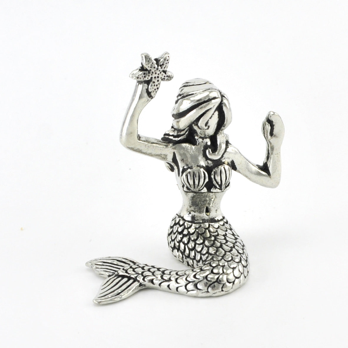 Pewter Sitting Mermaid Ring Holder