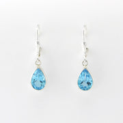 Alt View Silver Blue Topaz 6x9mm Tear Dangle Earrings