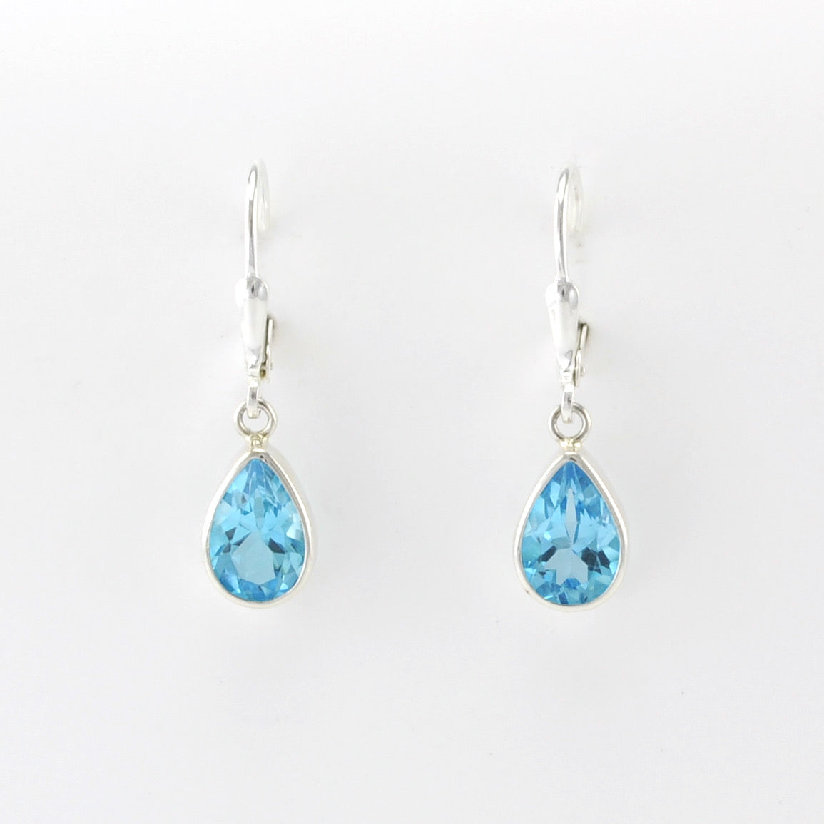Alt View Silver Blue Topaz 6x9mm Tear Dangle Earrings