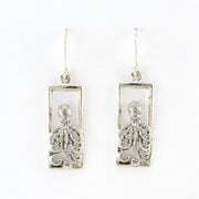 Alt View Silver Octopus Rectangle Earrings