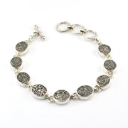 Sterling Silver Charcoal Druzy Agate Toggle Bracelet