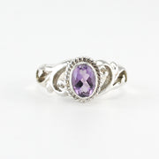Silver Amethyst 5x7mm Oval Ring