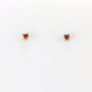 Alt View Silver CZ Citrine 3mm Post Earrings