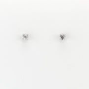 Alt View Silver CZ 3mm Post Earrings