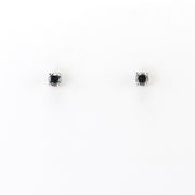 Silver CZ Rainbow Topaz 3mm Post Earrings