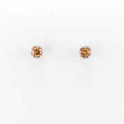 Alt View Silver CZ Citrine 5mm Post Earrings