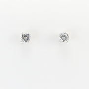 Alt View Silver CZ 5mm Post Earrings